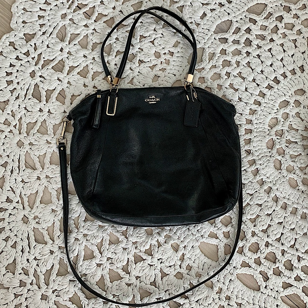 Coach Black Leather Shoulder Bag